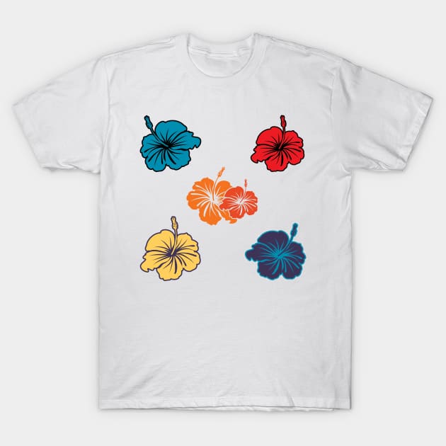 Colorful Hibiscus T-Shirt by SWON Design